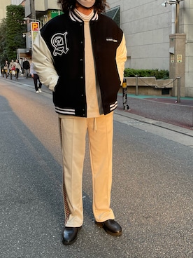 「A4A（エーフォーエー）のアイテム（ブルゾン）」を使った、souyaさん（メンズ・172cm）の秋コーディネート