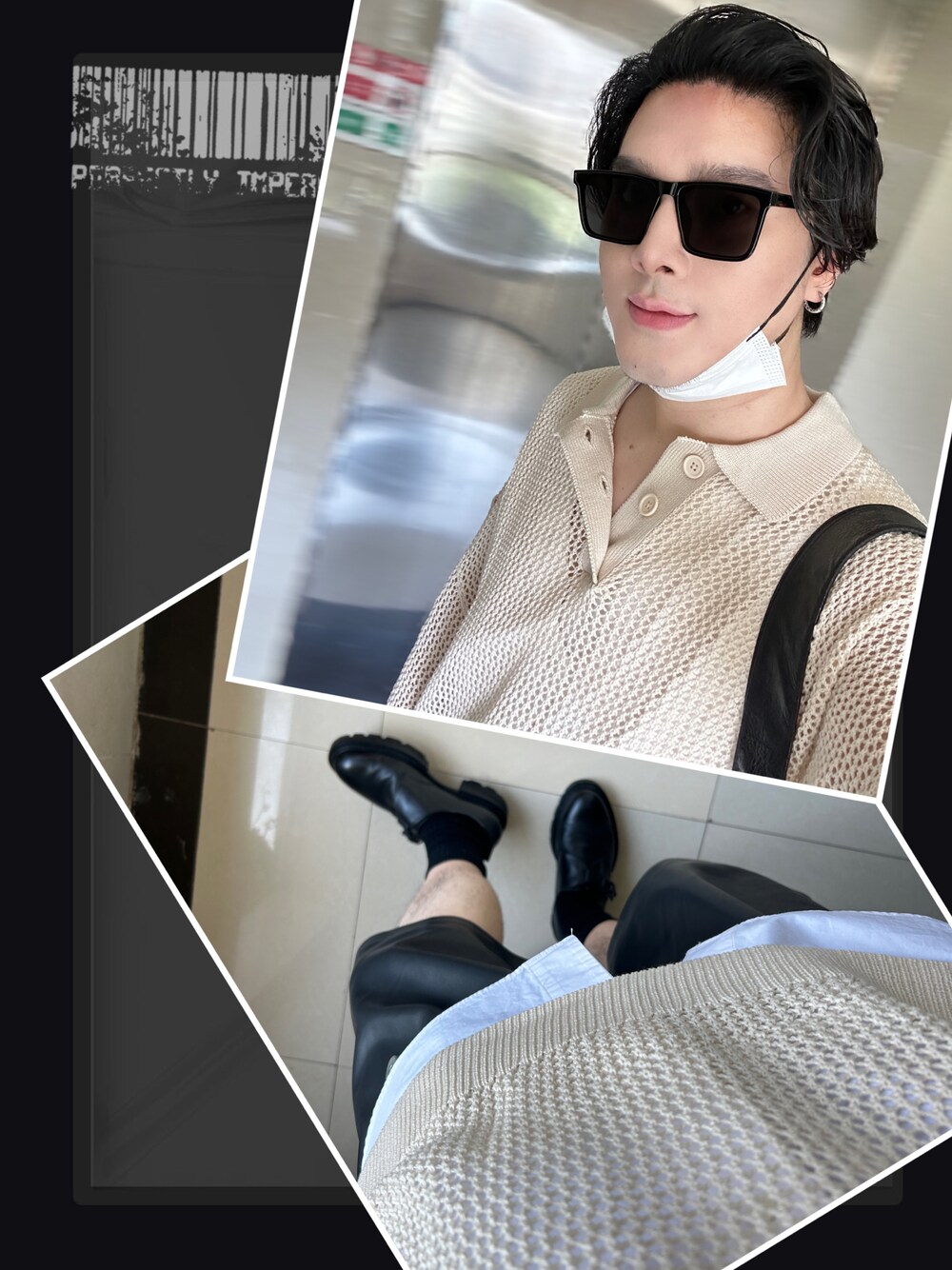 「iTのアイテム（ポロシャツ、ベージュ系）」を使った、Xzyさん（メンズ・179cm）の夏コーディネートの1枚目の写真