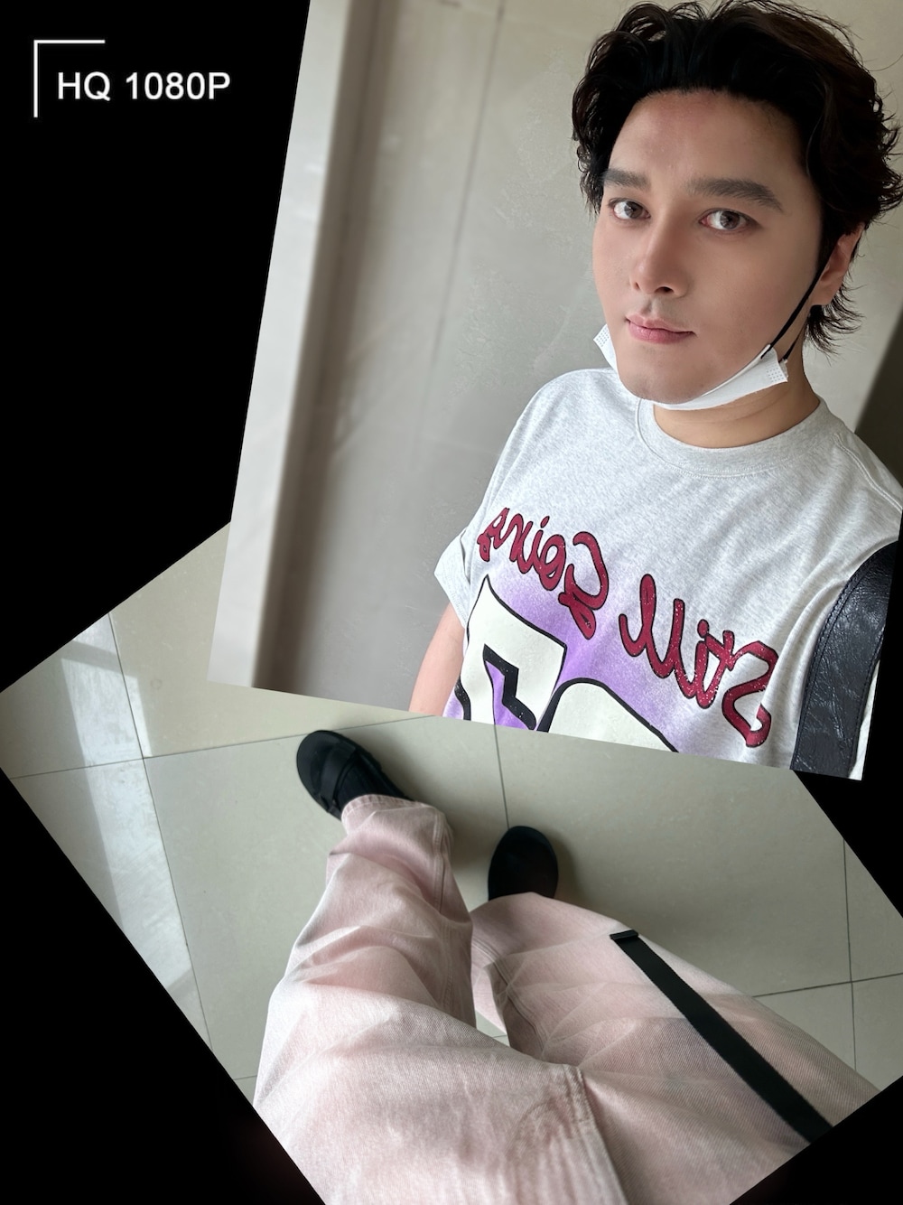 「1807のアイテム（Tシャツ/カットソー、その他）」を使った、Xzyさん（メンズ・179cm）の春コーディネートの1枚目の写真