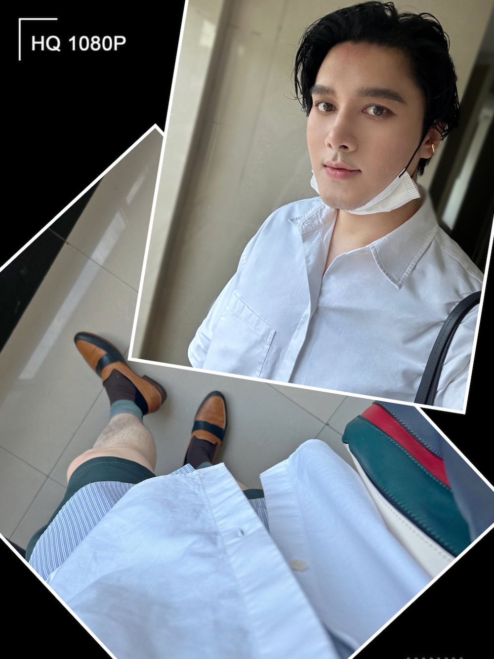 「ZARAのアイテム（シャツ/ブラウス、ホワイト系）」を使った、Xzyさん（メンズ・179cm）の夏コーディネートの1枚目の写真