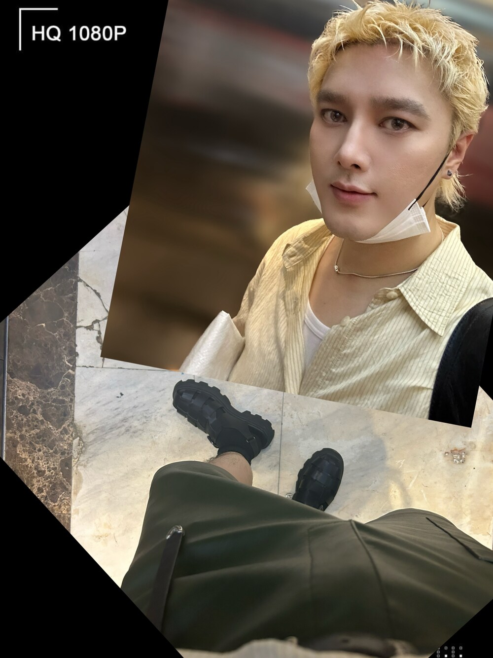 「ZARAのアイテム（トップス、ベージュ系）」を使った、Xzyさん（メンズ・179cm）の夏コーディネートの1枚目の写真