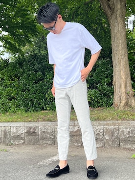 「H&M（エイチ・アンド・エム）のアイテム（スラックス）」を使った、𝑴𝑰𝑻𝑺𝑼𝑲𝑰さん（メンズ・167cm）の夏コーディネート