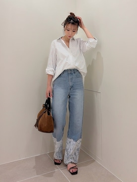「アイテム（シャツ/ブラウス）」を使った、misakiさん（レディース・160cm）の秋コーディネート