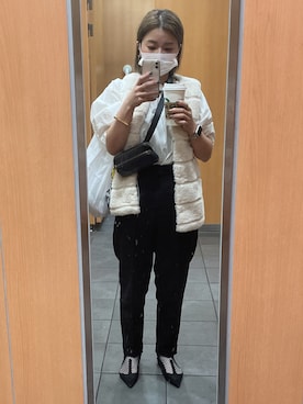 「ZARA KIDSのアイテム（その他アウター）」を使った、ponさん（レディース・154cm）の冬コーディネート