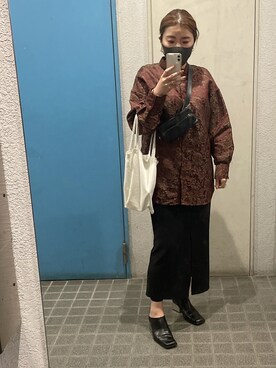 「アイテム（ボディバッグ/ウエストポーチ）」を使った、ponさん（レディース・154cm）の秋コーディネート