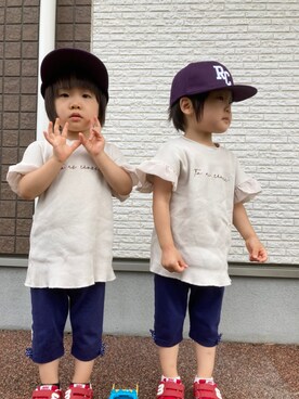 「MIKI HOUSE（ミキハウス）のアイテム（パンツ）」を使った、kikiさん（キッズ・80cm）の夏コーディネート