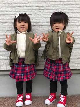 「Daddy Oh Daddy（ダディーオーダディー）のアイテム」を使った、kikiさん（キッズ・80cm）の秋コーディネート
