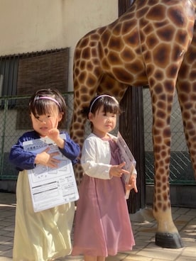 「BREEZE（ブリーズ）のアイテム（バレエシューズ）」を使った、kikiさん（キッズ・80cm）の秋コーディネート
