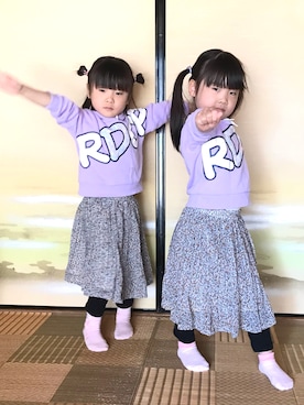 「MIKI HOUSE（ミキハウス）のアイテム（レッグウェア）」を使った、kikiさん（キッズ・80cm）の春コーディネート