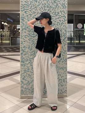 「アイテム（スウェットパンツ）」を使った、ぴんさん（レディース・161cm・20代）の夏コーディネート