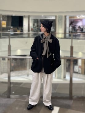 「LOWRYS FARM（ローリーズファーム）のビックボウタイチェックシャツ  573050（シャツ/ブラウス）」を使った、ぴんさん（レディース・161cm）の秋コーディネート