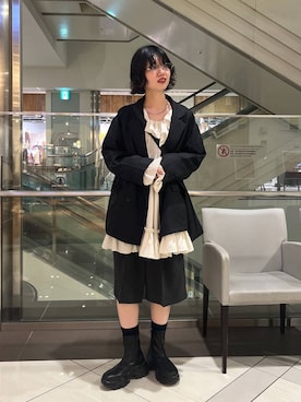 「アイテム（メガネ、その他）」を使った、ぴんさん（レディース・161cm）の秋コーディネート