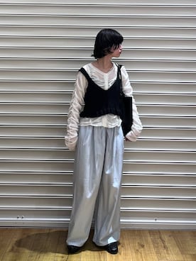 「LOWRYS FARM（ローリーズファーム）のモカシンローファー  637751（ローファー、ブラック系）」を使った、ぴんさん（レディース・161cm）の春コーディネート