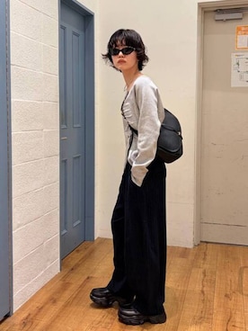「LOWRYS FARM（ローリーズファーム）のアイテム（その他パンツ）」を使った、ぴんさん（レディース・161cm）の秋コーディネート