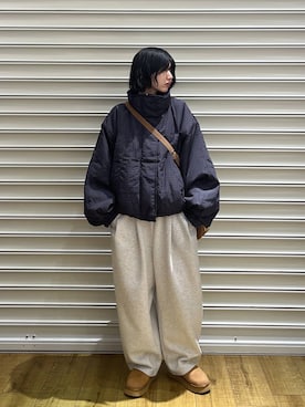 「アイテム（スウェットパンツ）」を使った、ぴんさん（レディース・161cm・20代）の冬コーディネート