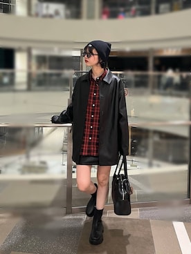 「アイテム（カバーオール）」を使った、ぴんさん（レディース・161cm）の秋コーディネート