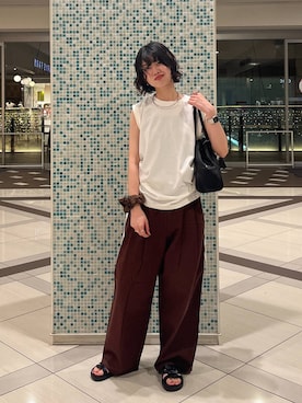 「アイテム（ボストンバッグ）」を使った、ぴんさん（レディース・161cm・20代）の夏コーディネート