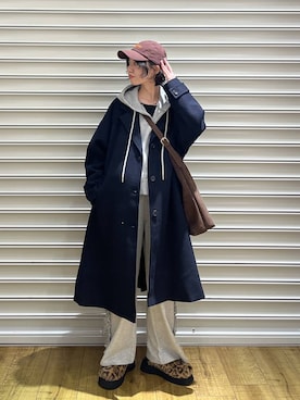 「アイテム（キャップ）」を使った、ぴんさん（レディース・161cm・20代）の秋コーディネート