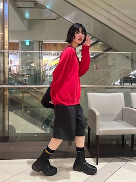 「LOWRYS FARM（ローリーズファーム）のソフトウラケプルオーバー  579079（スウェット）」を使った、ぴんさん（レディース・161cm）の秋コーディネート