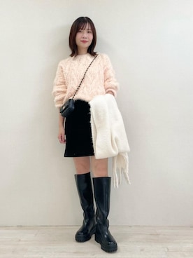 「アイテム（マフラー）」を使った、J U R Iさん（レディース・160cm・30代）の秋コーディネート