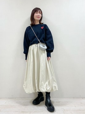 「アイテム（スウェット）」を使った、J U R Iさん（レディース・160cm・30代）の冬コーディネート