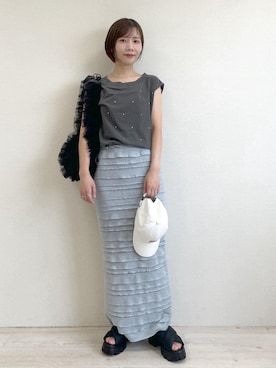 「アイテム（帽子）」を使った、J U R Iさん（レディース・160cm・30代）の夏コーディネート