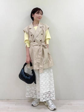 「アイテム（トレンチコート）」を使った、J U R Iさん（レディース・160cm）の春コーディネート