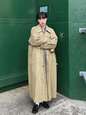 「WEARyouthコーデ」｜「アイテム（トレンチコート）」を使った、azuさん（レディース・158cm）の春コーディネート