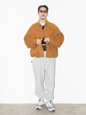 「アイテム（スウェットパンツ）」を使った、m_hosokawaさん（メンズ・180cm）の冬コーディネート