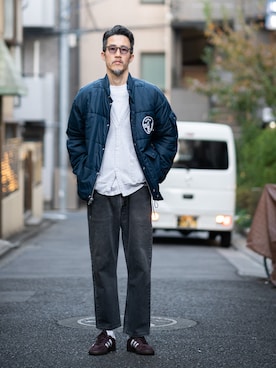 「JERZEES（ジャージーズ）のアイテム（トップス）」を使った、m_hosokawaさん（メンズ・180cm）の秋コーディネート