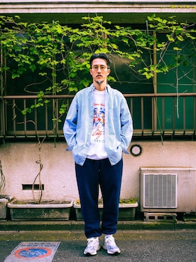 「used mix」｜「アイテム（スウェットパンツ）」を使った、m_hosokawaさん（メンズ・180cm）の夏コーディネート