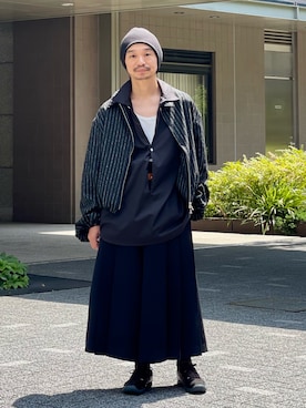 「アイテム（トップス）」を使った、武士俣  淳(GARDEN 渋谷)さん（メンズ・163cm）の夏コーディネート