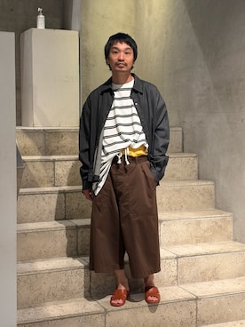 「アイテム（サンダル）」を使った、武士俣  淳(GARDEN 渋谷)さん（メンズ・163cm・30代）の夏コーディネート