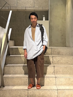 「アイテム（Tシャツ/カットソー）」を使った、武士俣  淳(GARDEN 渋谷)さん（メンズ・163cm・30代）の夏コーディネート