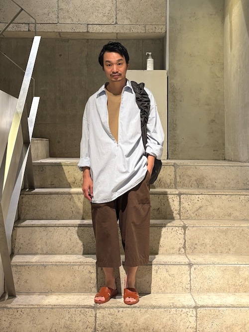 Toironier/トワロニエ/Stripe Half-Zip Shirt