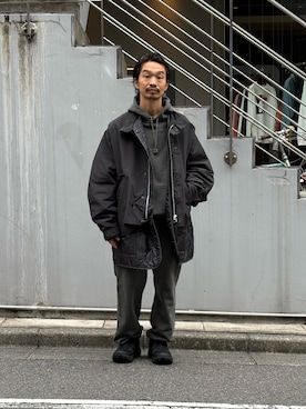 「アイテム（パーカー）」を使った、武士俣  淳(GARDEN 渋谷)さん（メンズ・163cm）の秋コーディネート