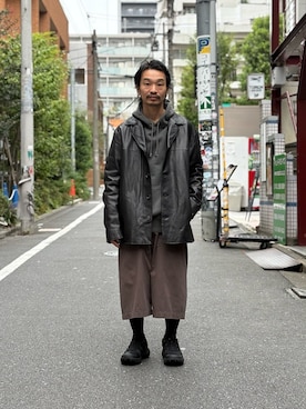 「アイテム（パーカー）」を使った、武士俣  淳(GARDEN 渋谷)さん（メンズ・163cm）の秋コーディネート