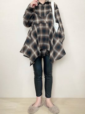 「アイテム（バレエシューズ）」を使った、さにぃ。さん（レディース・153cm）の秋コーディネート
