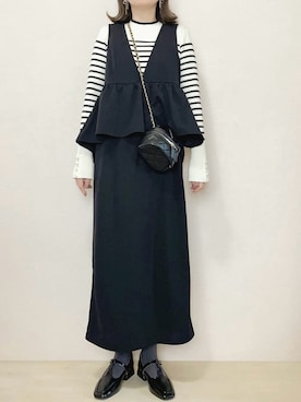 「アイテム（ジャンパースカート）」を使った、さにぃ。さん（レディース・153cm）の冬コーディネート