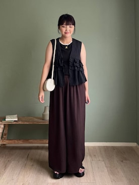 「アイテム（ベスト）」を使った、あんずさん（レディース・163cm・30代）の夏コーディネート