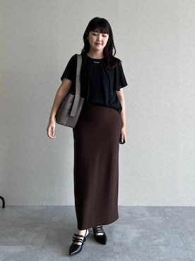 「ぽっちゃりスタッフ」｜あんずさん（レディース・163cm）の夏コーディネート