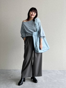 「アイテム（スウェット）」を使った、あんずさん（レディース・163cm・30代）の秋コーディネート
