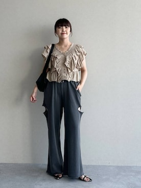 「アイテム（スウェットパンツ）」を使った、あんずさん（レディース・163cm・30代）の夏コーディネート