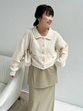 「アイテム（スカート、ベージュ系）」を使った、あんずさん（レディース・163cm）の秋コーディネート