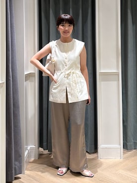 「A part by（アパートバイ）のハートモチーフバッグ（ショルダーバッグ、ホワイト系）」を使った、あんずさん（レディース・163cm）の夏コーディネート