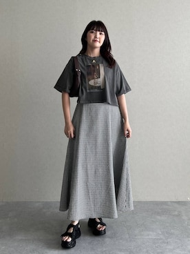 「高見え」｜「アイテム（ワンピース/ドレス）」を使った、あんずさん（レディース・163cm）の夏コーディネート