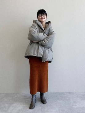 「A part by（アパートバイ）のアイテム（ダウンジャケット/コート）」を使った、あんずさん（レディース・163cm）の秋コーディネート