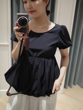 「A part by（アパートバイ）のハートモチーフバッグ（ショルダーバッグ、ブラック系）」を使った、あんずさん（レディース・163cm）の夏コーディネート