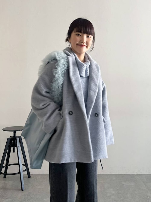 vequm シャギー ジャケット グレー mysty woman ジャケット テーラードジャケット シャギー