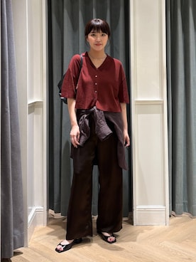 「A part by（アパートバイ）のハートモチーフバッグ（ショルダーバッグ、ブラック系）」を使った、あんずさん（レディース・163cm）の夏コーディネート
